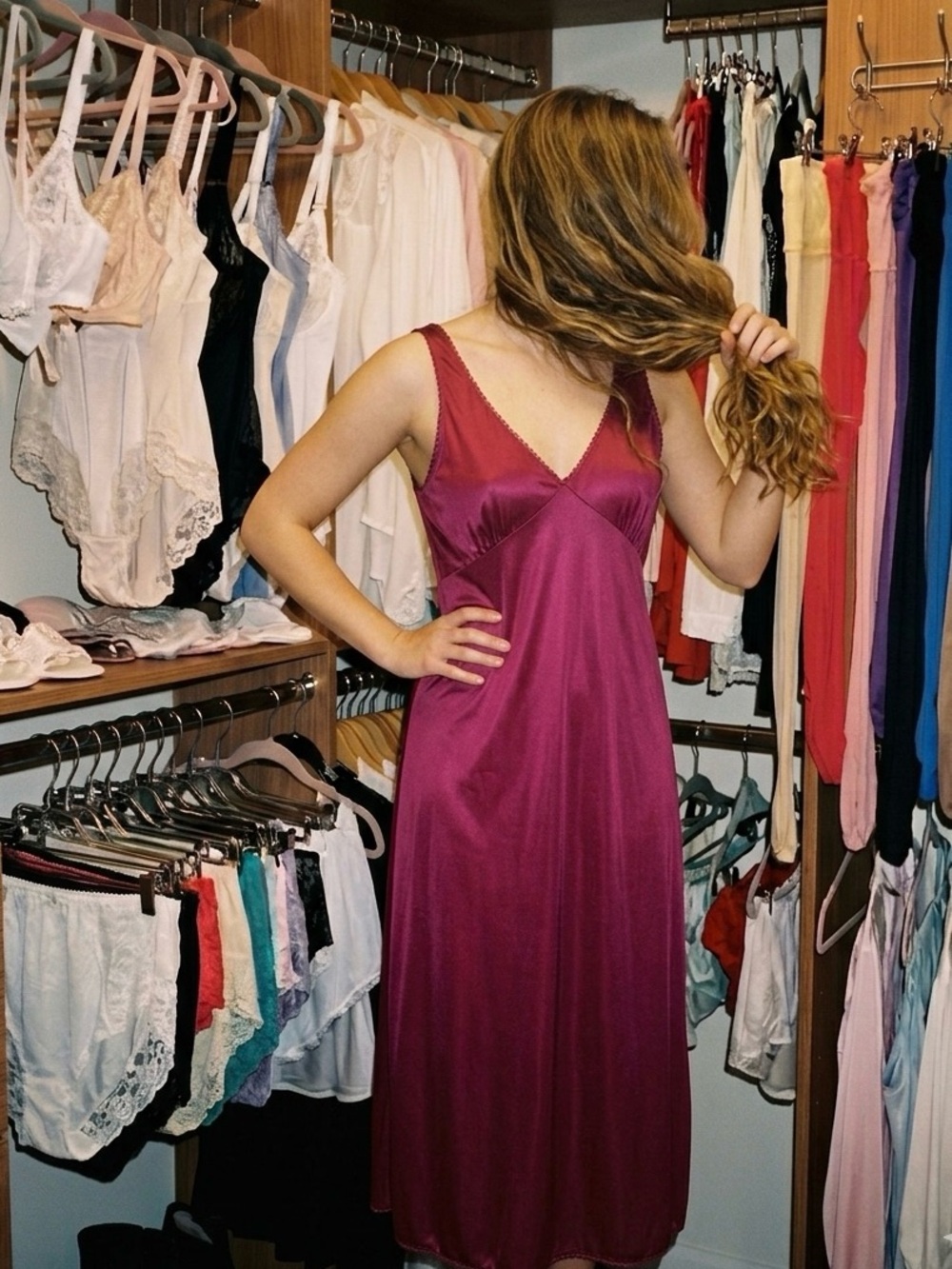 Vintage Kayser burgundy slip dress